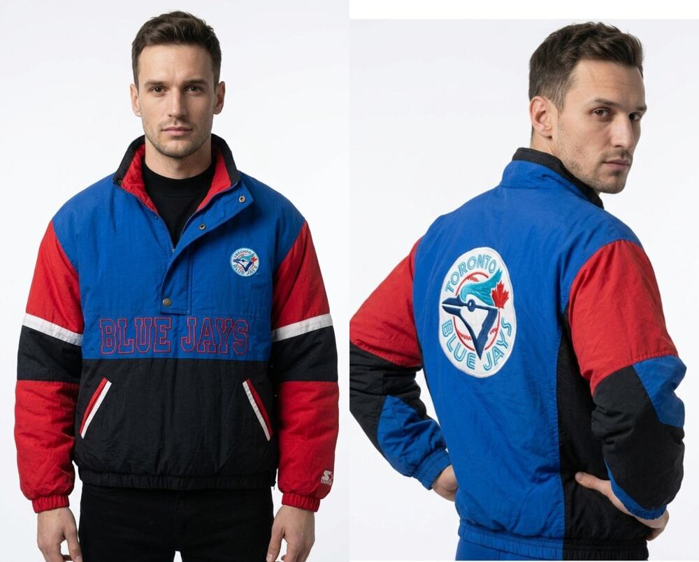 Vintage Toronto Blue Jays Half Zip Pullover Jacket Mens 90s MLB Size XL